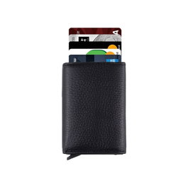 Zoozie Bags Cartera Hombre Sparta Black Piel Auténtica Negra Elegante y Duradera